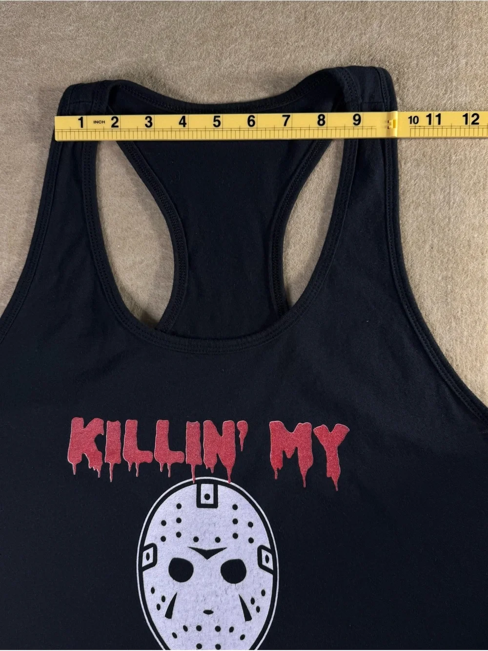 Killin' My Workout Jason Mask Racerback Tank — Barcode Clothing L-XL